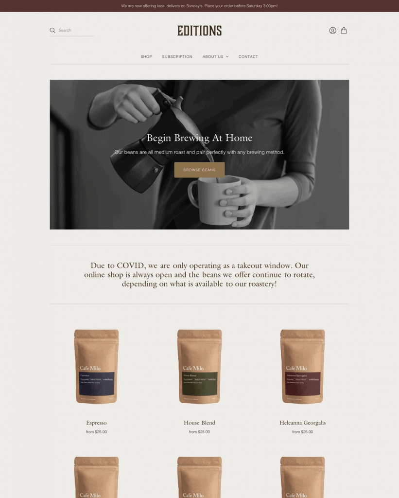 Editions Shopify theme